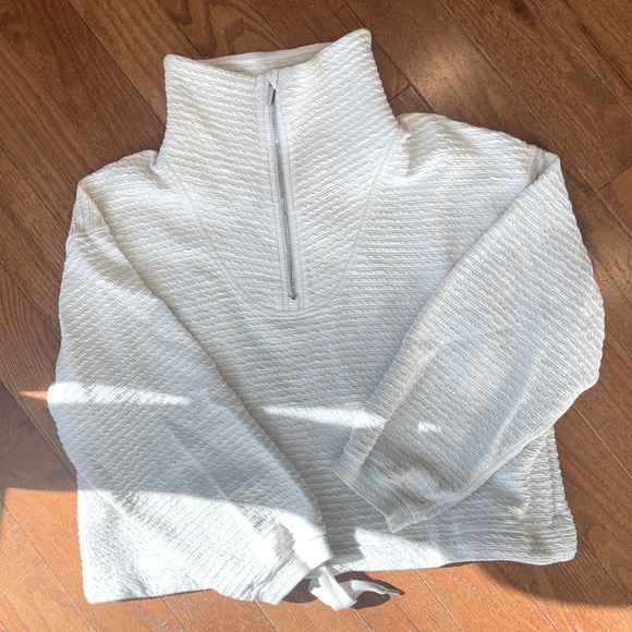 lululemon athletica Tops - Lululemon Textured 1/2 Zip Pullover - white opal - XS/S
